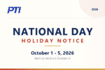 National Day Holiday Notice 2026